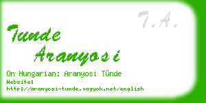 tunde aranyosi business card